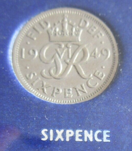 Load image into Gallery viewer, KING GEORGE VI 1949 9 COIN SET VF-AUNC CARDED IN CLEAR SLEEVE
