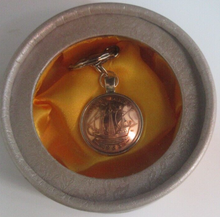 Load image into Gallery viewer, Half Penny Domed Keyrings Boxed UK Coin Crafts gifts for Birthdays &amp; Christmas
