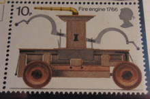 Load image into Gallery viewer, 1974 FIRE ENGINE POSTAGE STAMP PAIRS MNH 8 STAMPS WITH ALBUM PAGE
