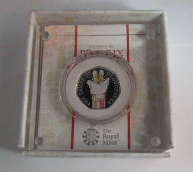 2018 Tailor of Gloucester Bea Potter UK Silver Proof Coloured 50p Coin Box & COA