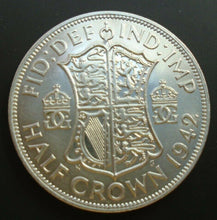 Load image into Gallery viewer, 1942 KING GEORGE VI BARE HEAD 1 SILVER HALF CROWN ref SPINK 4080 A4
