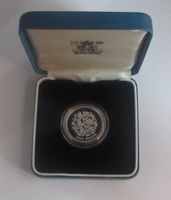 1997 3 Lions of England Silver Proof UK Royal Mint £1 Coin Boxed With COA