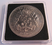 Load image into Gallery viewer, 1967 TONGA SALOTE TUPOU III UNC 1 PAANGA COIN ENCAPSULATED WITH COA
