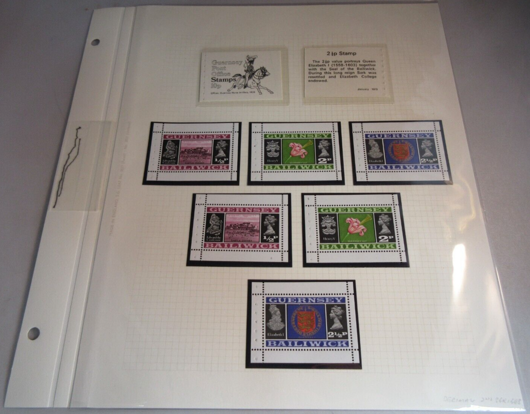 BAILIWICK OF GUERNSEY DECIMAL POSTAGE STAMPS TOTAL 6 STAMPS MNH