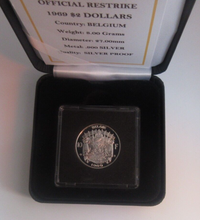 Load image into Gallery viewer, 1969 Belgium Coat of Arms Silver Proof 10F $2 Coin in Quad Box &amp; COA
