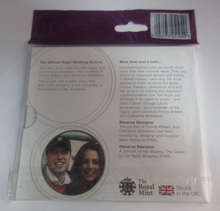 Load image into Gallery viewer, 2011 William and Kate, Official Wedding Royal Mint UK BUnc £5 Coin Sealed Pack
