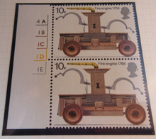 Load image into Gallery viewer, 1974 FIRE ENGINE POSTAGE STAMP PAIRS MNH 8 STAMPS WITH ALBUM PAGE
