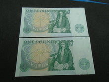 Load image into Gallery viewer, Bank of England SOMERSET UNC One Pound 2x £1 Banknotes  Consecutive Numbers AW33
