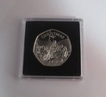 Load image into Gallery viewer, 1988 Christmas Bike With Side Car Isle of Man Silver Proof 50p Coin Box &amp;COA
