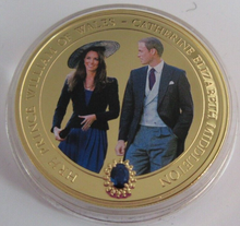 Load image into Gallery viewer, 2011 MEADE &amp; BRADFORD WEDDING OCTOBER 2010 GOLD PLATED COOK ISLANDS  $1 COIN/COA
