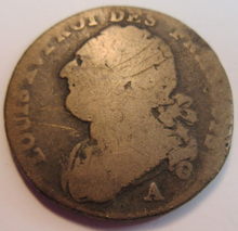 Load image into Gallery viewer, 1791 A KING LOUIS XVI 16TH 12 DENIER COIN IN PROTECTIVE CLEAR FLIP
