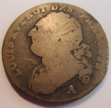 1791 A KING LOUIS XVI 16TH 12 DENIER COIN IN PROTECTIVE CLEAR FLIP