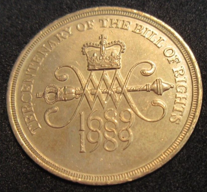 BILL OF RIGHTS QUEEN ELIZABETH II £2 1989 UK TWO POUND COIN BUNC BOX & COA