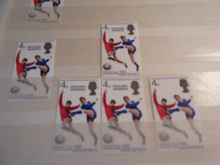 Load image into Gallery viewer, 1966 ENGLAND WINNERS WORLD CUP 1966 4d 11x STAMPS INCLUDES SOME ERRORS
