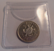 Load image into Gallery viewer, KING GEORGE VI FIJI SIXPENCE 1943 .900 SILVER LOW MINTAGE COIN &amp; CLEAR FLIP
