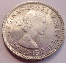 Load image into Gallery viewer, QUEEN ELIZABETH II 6d SIXPENCE 1963 .500 SILVER COIN AUNC AUSTRALIA &amp; CLEAR FLIP
