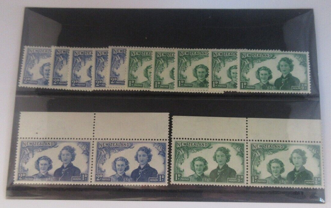 Queen Elizabeth II & Princess Margaret 1944 Pre-Decimal 14 Stamp Set MNH