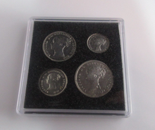 Load image into Gallery viewer, 1843 Maundy Money Queen Victoria 1d - 4d 4 UK Coin Set In Quadrum Box EF - Unc
