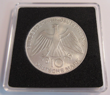 Load image into Gallery viewer, OLYMPIC GAMES SPIRAL 1972 MUNICH 10 DEUTSCHE MARKS BUNC MINT MARK D WITH CAPSULE
