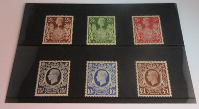 1939 KING GEORGE VI HIGH VALUE STAMPS SET OF 6 U/M MNH SG476-478C INC DARK BLUE