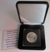 Load image into Gallery viewer, 1966 IRELAND EASTER RISING PATRICK PEARCE 10 SHILLINGS SILVER BUNC COIN BOX COA
