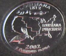 Load image into Gallery viewer, 2002 UNITED STATES MINT STATE QUARTER DOLLAR LOUISIANA 1812 PLATINUM PLATED
