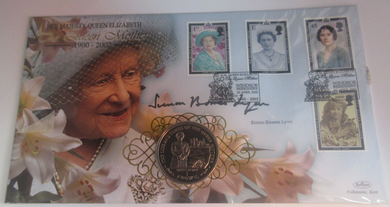 Queen Elizabeth Queen Mother Simon Bowes Lyon Isle of Man 2002 1 Crown Coin PNC