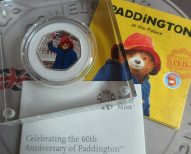 2018 Paddington at the Palace Colourized Silver Proof Royal Mint 50p Boxed&COA