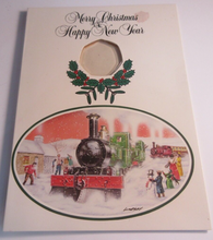 Load image into Gallery viewer, 1984 QEII CHRISTMAS COLLECTION IOM BB MARK DIAMOND FINISH 50P COIN CARD &amp; BOX
