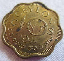 Load image into Gallery viewer, KING GEORGE VI CEYLON 1944 PROOF 10 CENTS COIN MINTAGE 150 - VERY RARE
