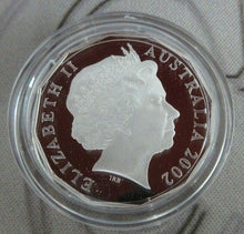 Load image into Gallery viewer, 2002 QE2 Accession 50th Anniv Silver Proof Australian Mint 50 Cent Coin BoxedCOA
