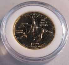 Load image into Gallery viewer, 1999 FIVE STATEHOOD QUARTER DOLLARS GOLD PLATED SPECIAL EDITION 5 COIN SET BOXED
