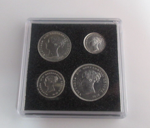 Load image into Gallery viewer, 1845 Maundy Money Queen Victoria 1d - 4d 4 UK Coin Set In Quadrum Box EF - Unc
