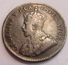 Load image into Gallery viewer, KING GEORGE V 3d 1933 .500 SILVER THREE PENCE COIN VF-EF SOUTH AFRICA IN FLIP
