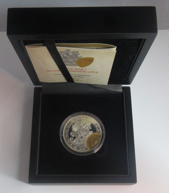 2014 WWI George and the Dragon Commemorative TDC Silver Proof 1 Crown Coin COA