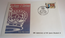 Load image into Gallery viewer, QUEEN ELIZABETH II HAPPY &amp; GLORIOUS 40th ANNIVERS 4 FIRST DAY COVERS - GAMBIA
