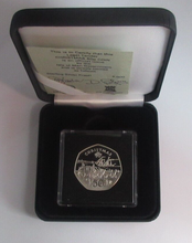 Load image into Gallery viewer, 1980 Christmas Horse and Carriage Isle of Man Silver Proof 50p Coin Box &amp; COA
