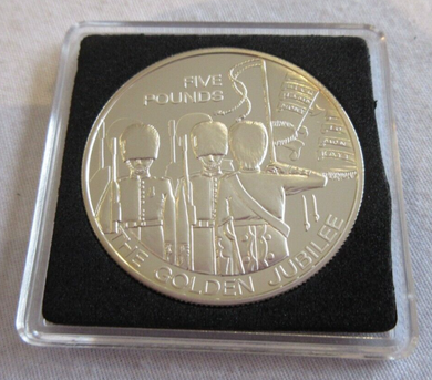 QUEEN ELIZABETH II GOLDEN JUBILEE SILVER PROOF 2003 £5 FIVE POUND COIN & CAPSULE