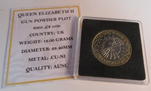 Load image into Gallery viewer, 2005 GUN POWDER PLOT £2 COIN AUNC PRESENTED IN QUAD CAPSULE WITH COA
