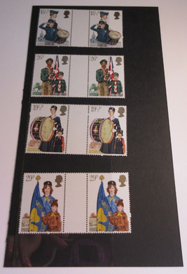 1982 YOUTH ORGANIZATIONS DECIMAL STAMPS GUTTER PAIRS MNH IN STAMP HOLDER