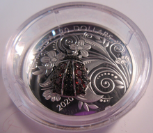 Load image into Gallery viewer, 2020 ROYAL CANADIAN MINT QEII BEJEWELED BUGS LADYBUG $20 FINE SILVER COIN BOXCOA
