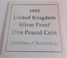 Load image into Gallery viewer, 1995 WELSH DRAGON SILVER PROOF £1 ONE POUND COIN ROYAL MINT BOX &amp; COA
