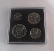 Load image into Gallery viewer, 1839 Maundy Money Queen Victoria 1d - 4d 4 UK Coin Set In Quadrum Box EF - Unc
