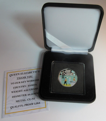 2020 THANK YOU KEYWORKERS SAMOA HALF DOLLAR COIN BOX & COA - FOOD SUPPLY CHAIN