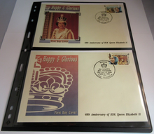 Load image into Gallery viewer, QUEEN ELIZABETH II HAPPY &amp; GLORIOUS 40th ANNIVERS 4 FIRST DAY COVERS - GAMBIA
