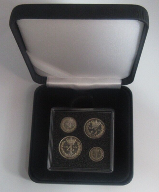 1850 Maundy Money Queen Victoria 1d - 4d 4 UK Coin Set In Quadrum Box EF - Unc