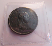 Load image into Gallery viewer, 1806 GEORGE III PENNY BRITANNIA EF PRESENTED IN CLEAR PROTECTIVE FLIP
