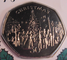 Load image into Gallery viewer, 1982 QEII CHRISTMAS COLLECTION IOM AB MARK BUNC 50P COIN &amp; CHRISTMAS CARD

