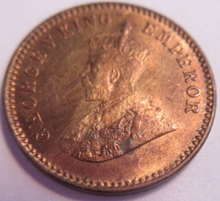 Load image into Gallery viewer, 1932 INDIA 1/12 ANNA COIN UNC WITH LUSTRE PRESENTED IN CLEAR FLIP
