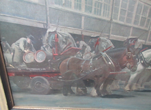 Load image into Gallery viewer, Whitbread Brewery London Chiswell Street Limited Print A J Munnings + Gold Frame
